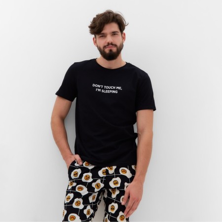 Pajama men's kaftan "good mo" size 52, black-1