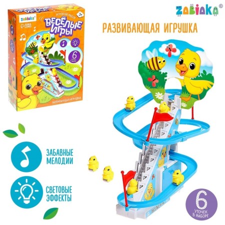 Developing toy "Ducks on the ladder", light and sound effects, 6 ducks in the kit
