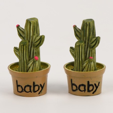 Miniature Puppet "Cactus in a pot", set 2 pcs., Size 1 pc. - 1.7 × 2.5 × 1.7 cm-1