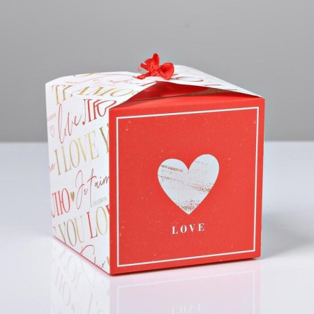 Gift folding box, packaging, “love”, 12 x 12 x 12 cm-1