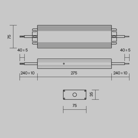 Technical PSL008-300W-48V-IP67 Power Supply Magnetic, 275x75x35 mm, 300W, silver color, silver-4