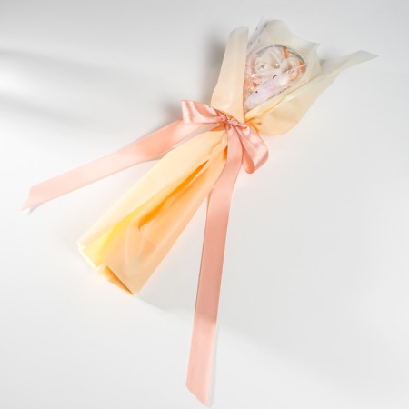 A bouquet of soap petals "Rose in a ball" beige 8.5x8.5x36 cm-3