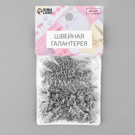 Sewing hook No. 2, 15 × 8 mm, 100 pcs, silver color-1