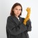Gloves are female, dimensionless, without insulation, mustard color