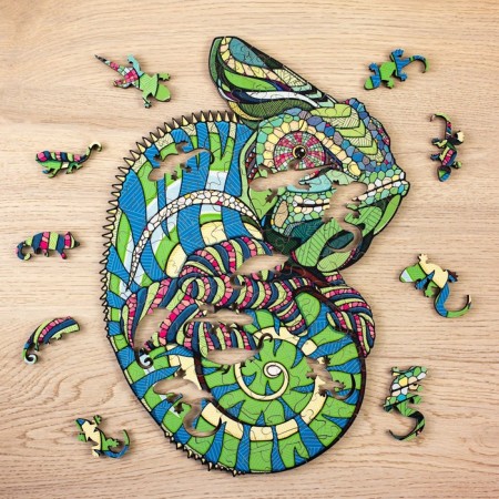 Wooden, figured puzzle Ewa "Chameleon", 49x37 cm-7