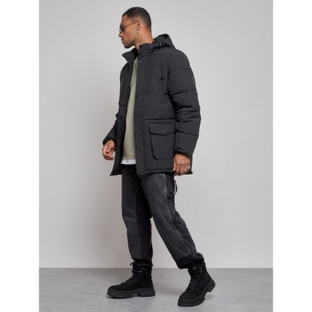 Extensive male winter park, size 58, black color-1