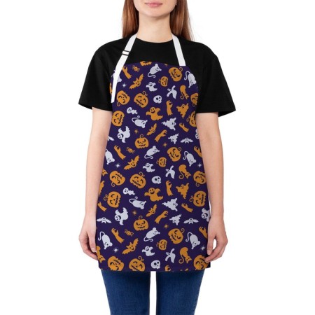 Apron kitchen with a photo priorter "Halloweena Vying", adjustable, size OS