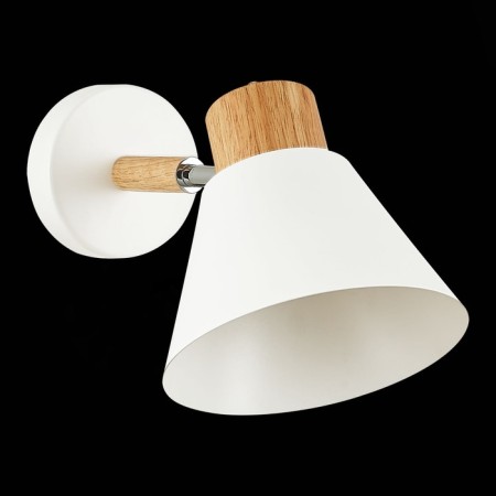 Wall lamp EVOLUCE. Sle103701-01. BUVE. 1x60 watts, E27, 16x18 cm, color light wood, white-3