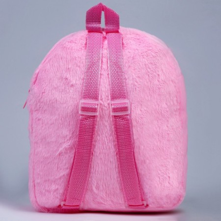 Baby backpack for a girl "Kitik", plush, pink color-4