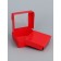 Jewelry box with PVC window 8 x 8 x 3 cm, red