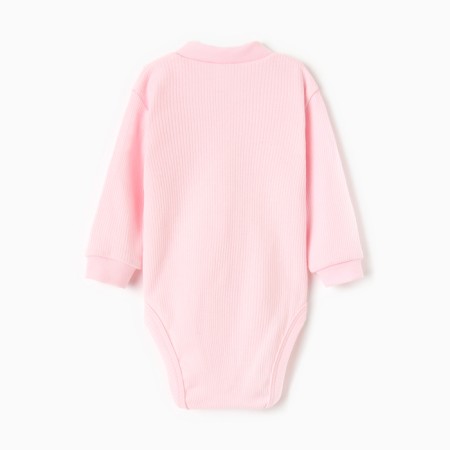 Body baby with a long sleeve (with buttons), pink color, height 56-4