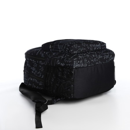 Backpack from textiles on lightning, Erich Krause, 1 pocket, black color-4