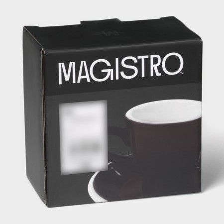 Coffee steam porcelain Magistro Coffee Time, 2 items: a cup 80 ml, a saucer d = 12.5 cm, brown color-11