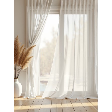 Curtain for the kitchen Ethel "Cloudy", 140x270 cm, flax 100%, 210 g/m2