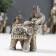 Souvenir Polystone "Elephants Silver Popon" set 7 pcs h = 12; 10.5; 9.5; 8; 7; 6; 5 cm