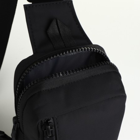 Slong bag from textiles, black color-3