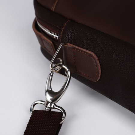 Men's bag over the shoulder, Textura, artificial leather, brown color-5