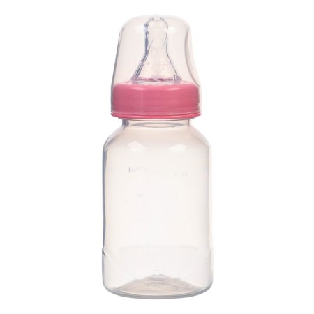A bottle for feeding, a classic throat, 150 ml., From 0 months, cylinder, pink color-1