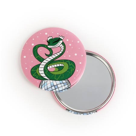 Pocket mirror "Green snake", diam. 7 cm-1