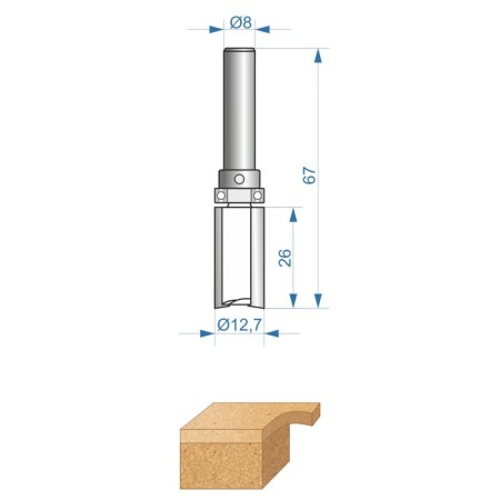Clesteric Encor expert 28061, straight, according to chipboard, d = 8 mm, 12.7 x 26 mm-3
