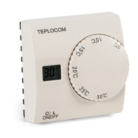 Thermostat Teplocom TS-2AA/8A3, wired, power from two AA batteries