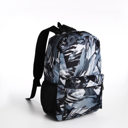 School backpack from textiles on lightning, 3 pockets, color gray color-2