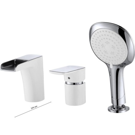 Bath mixer D&K Berlin Steinbeis DA1434216, one -sided, built -in, chrome/white