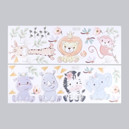 Sticking plastic interior color "cute animals of safari" set 2 sheets 30x90 cm-1