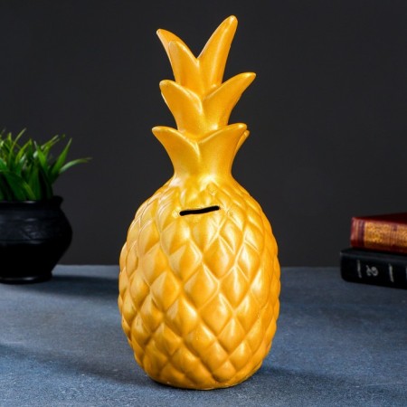 Piggy bank "Pineapp" gold, 25x11x11cm-2