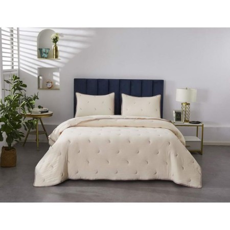 A set with a covering “Erica”, size 160x220 cm, 50x70 cm, cream color