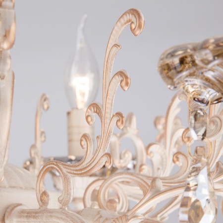Elisha 8x60W E14 chandelier white with gold-2