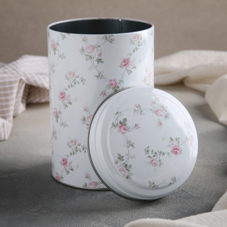 Bank with a lid for bulk foods "Flora", 1.1 l, 10 × 16 cm, round, mix color-1