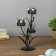 Summary metal, glass for 3 candles "openwork with pearls" black 29x15x11.5 cm