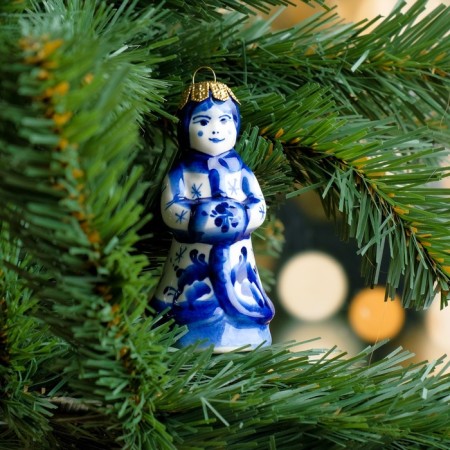 Souvenir on the tree "Snow Maiden", 9 cm, gzhel