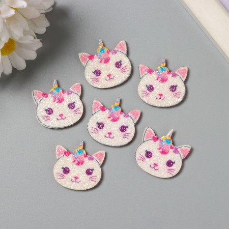 Decor for the creativity of felt lords "Kitty unicorn" 2.5x2 cm-2