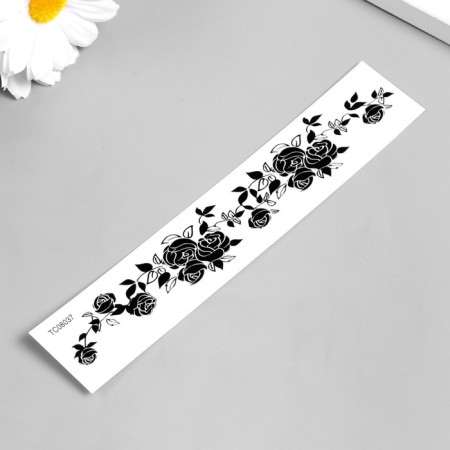 Tattoo on the body Black "Flower Ornament" mix 16x3 cm-2