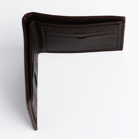 Male purse without fastening, for bills, for cards, brown color-3