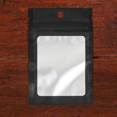 Pack Pak with a window, with Euroslot, black, 8 x 12 cm, 200 μm