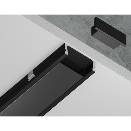 Profile aluminum invoice Ambrella Illumination Alum Profile, GP1700BK/BK, 2000x6x15.5 mm, black color, black disper-4