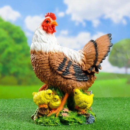 Garden figure "Chicken with chickens" large 30x17x42cm