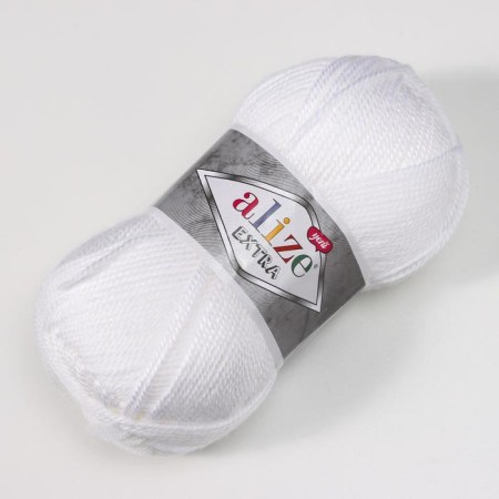 Extra yarn 100% acrylic 220m/100g (55 white)-1
