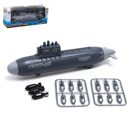Game set "Submarine", shoots rockets, mobile elements, dark gray color