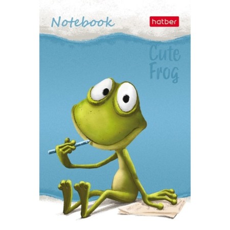 Notepad A7, 48 sheets, in a cage, on a gluing, "frog den", cover covered paper, lamination, three -colored block, block 60 g/m2, 5v mix-5