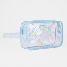 Cosmetic bag with lightning, blue color