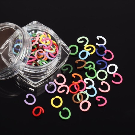 Figures for nail design "Piercing", voluminous, metal, multi -colored