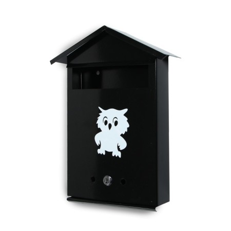 Mailbox with a lock, vertical, "house", black-8