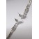 Hanging earrings with rhinestones “drops” two threads, white color in silver, 15.8 cm