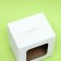 Box under a mug, with a window, white 12 x 9.5 x 12 cm