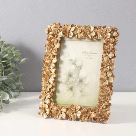 Photo frame Polystone 13x18 cm "Golden forget -me -nots" 1.5x18x23 cm-1