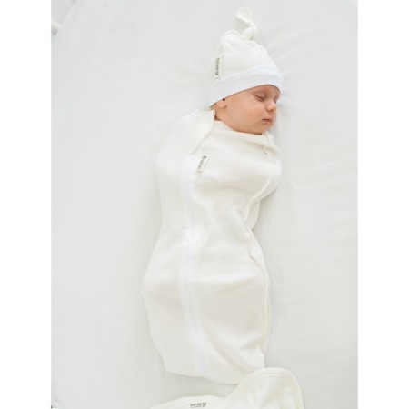 Lightning diaper with a hat with a hat Nature Essence, height 56-68 cm, dairy color